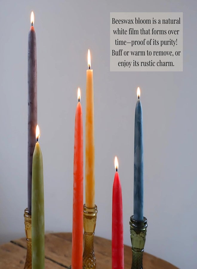 Candlestock Beeswax Taper Candles - Standard 7/8" Diameter, Pure 100% Natural USA Beeswax, Cotton Wick, Dripless, Long-Burning, Handmade in Woodstock, NY- 6 Inches - 1 Pair (2 Candles) - Sage - Image 3